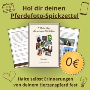 Hol dir deinen Pferdefoto-Spickzettel für 0€ - Halte selbst Erinnerungen von deinem Herzenspferd fest