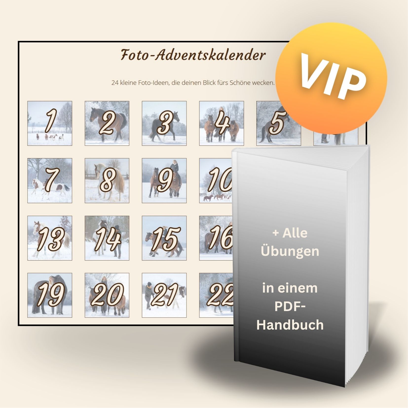 Mockup Adventskalender und PDF Handbuch